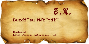 Buzásy Máté névjegykártya
